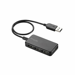 ELECOM U2HS-A402BBK USB2.0ハブ(Windowsタブレット向け)