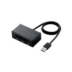 ELECOM MR3-H009BK USB3.0ハブ付きメモリリーダライタ
