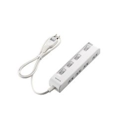 ELECOM T-E5C-2410WH 個別スイッチ付省エネタップ(横挿しタイプ)