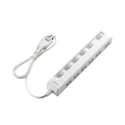 ELECOM T-E5C-2610WH 個別スイッチ付省エネタップ(横挿しタイプ)