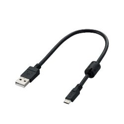ELECOM U2C-AMBF2U02BK フェライトコア付2A対応microBケーブル
