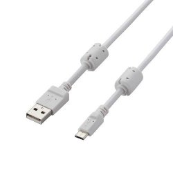ELECOM U2C-AMBF2U08WH フェライトコア付2A対応microBケーブル