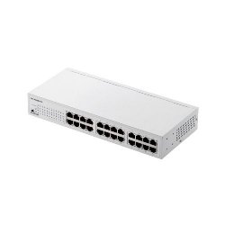 ELECOM EHC-F24MN-HW 10/100Mbps対応スイッチングHub/24ポート/金属筐体/電源内蔵モデル/ホワイ