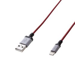 ELECOM LHC-UALS20RD Lightningケーブル/高耐久/2.0m/レッド