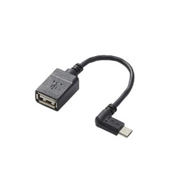 ELECOM TB-MAEMCBL010BK USB A-microB 変換アダプタ(L字左側接続タイプ)