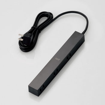 ELECOM AVT-D3-2615BK デザインタップ「roo t」(2ピン・6個口)