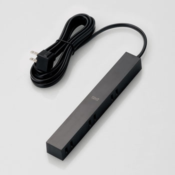 ELECOM AVT-D3-2625BK デザインタップ「roo t」(2ピン・6個口)