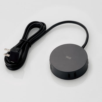 ELECOM AVT-D4-2415BK デザインタップ「roo t」(2ピン・4個口・丸型)