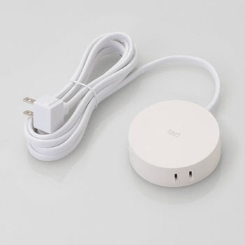 ELECOM AVT-D4-2425WH デザインタップ「roo t」(2ピン・4個口・丸型)
