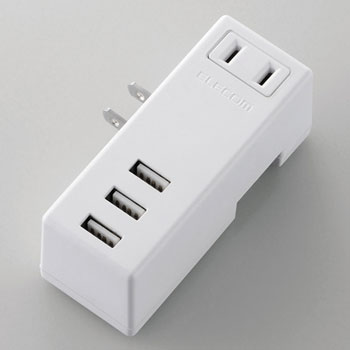 ELECOM MOT-U04-2132WH モバイルUSBタップ(横向き)