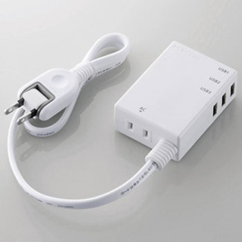 ELECOM MOT-U06-2134WH モバイルUSBタップ（コード付）