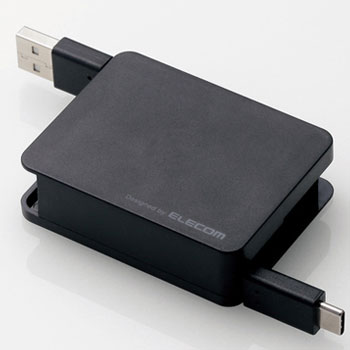 ELECOM MPA-ACRL12BK USB2.0ケーブル（巻取り、A-C）