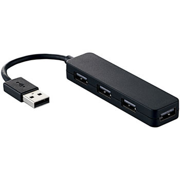 ELECOM U2H-SN4NBBK USB2.0ハブ（コンパクトタイプ）