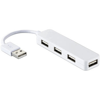 ELECOM U2H-SN4NBWH USB2.0ハブ（コンパクトタイプ）