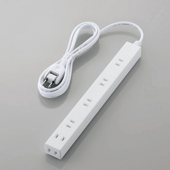 ELECOM T-NSLK-2620WH ほこり防止シャッター付きスリムタップ(雷ガード内蔵)