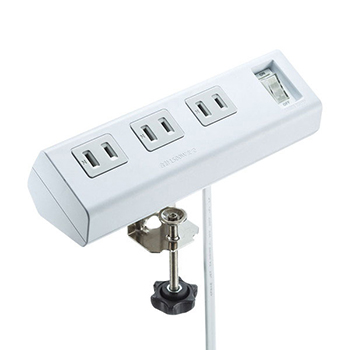 サンワサプライ TAP-B53W 便利タップ(クランプ固定式)