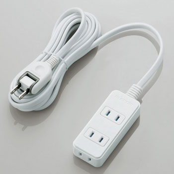 ELECOM T-KST02-22330WH 電源タップ(雷ガード・ほこりシャッター)