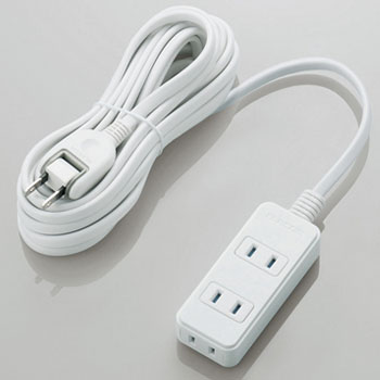 ELECOM T-KST02-22350WH 電源タップ(雷ガード・ほこりシャッター)