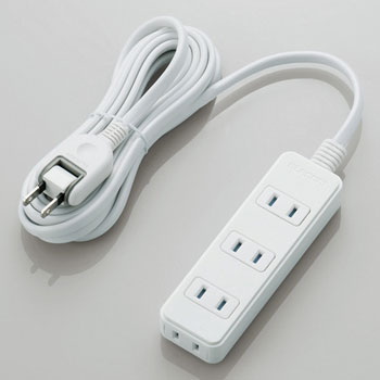 ELECOM T-KST02-22430WH 電源タップ(雷ガード・ほこりシャッター)
