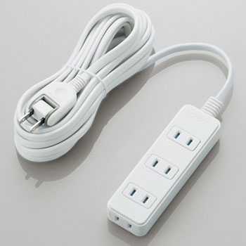 ELECOM T-KST02-22450WH 電源タップ(雷ガード・ほこりシャッター)