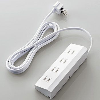 ELECOM AVT-D9-2420WH デザインタップ「Angle」(2ピン・4個口)