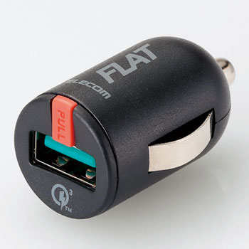 ELECOM MPA-CCUQ03BK 超コンパクト車載充電器（Quick Charge3.0）