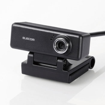 ELECOM UCAM-C520FEBK 200万画素Webカメラ 高画質HD対応 イヤホンマイク付き