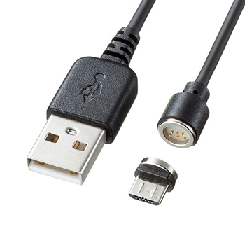 サンワサプライ KU-MGD1 Magnet脱着式microUSBケーブル(データ&充電)1m