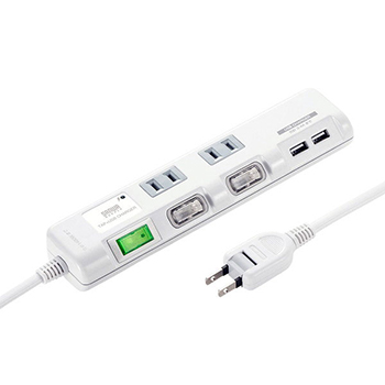 サンワサプライ TAP-B106U-1W USB充電ポート付き節電タップ