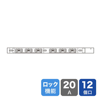 サンワサプライ TAP-SV22012LK 19インチサーバーラック用コンセント