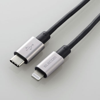 ELECOM MPA-CLPS10GY USB-C to Lightningケーブル（耐久仕様）
