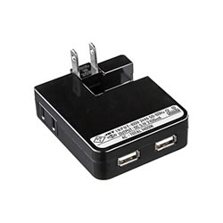 サンワサプライ ACA-IP25BK USB充電タップ型ACアダプタ (出力2.1A×2ポート)ブラック