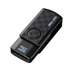 サンワサプライ ADR-MCU2SWBK microSDカードリーダーブラック