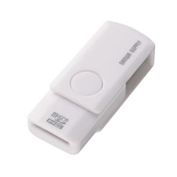 サンワサプライ ADR-MCU2SWW microSDカードリーダーホワイト