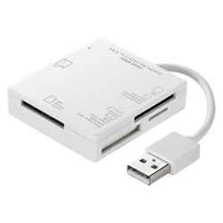 サンワサプライ ADR-ML15W USB2.0カードリーダー(ホワイト)