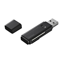 サンワサプライ ADR-MSDU2BK USB2.0カードリーダーブラック