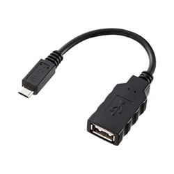 サンワサプライ AD-USB18 USBホスト変換アダプタケーブル (MicroBオス-Aメス)