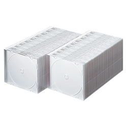 サンワサプライ FCD-PU100MW DVD・CDケース(マットホワイト) 1セット=100枚