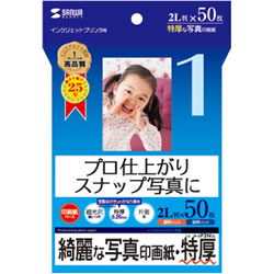 サンワサプライ JP-EP2N2L インクジェット写真印画紙・特厚 1冊=50枚