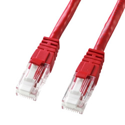サンワサプライ KB-T6TS-10R つめ折れ防止CAT6LANケーブル