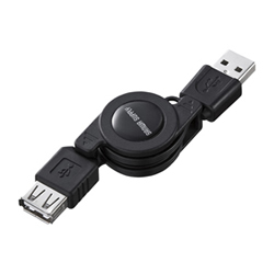 サンワサプライ KU-M08ENBK 巻き取りUSB2.0モバイルケーブル