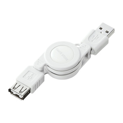 サンワサプライ KU-M08ENW 巻き取りUSB2.0モバイルケーブル