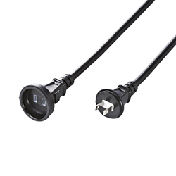 サンワサプライ TAP-EX12B-10BK 電源延長コード(抜け止め、10m)