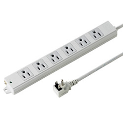 サンワサプライ TAP-K6NL-1 工事物件タップ(6個口・1m)
