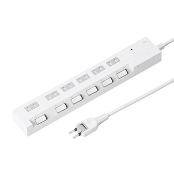 サンワサプライ TAP-S17-2 節電エコタップ(2P、6個口、2m)