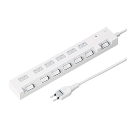 サンワサプライ TAP-S18-1 節電エコタップ(2P、6個口、1m)