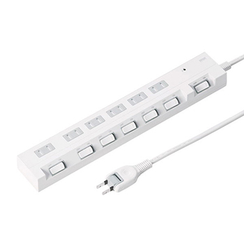 サンワサプライ TAP-S18-2 節電エコタップ(2P、6個口、2m)
