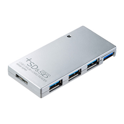 サンワサプライ USB-HCS315SV USB3.0SDカードリーダー付きハブ
