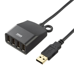 サンワサプライ USB-HEX406BK 延長用4ポートUSB2.0ハブ