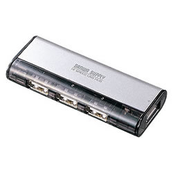 サンワサプライ USB-HUB225GSV USB2.0ハブ(4ポート・シルバー)
